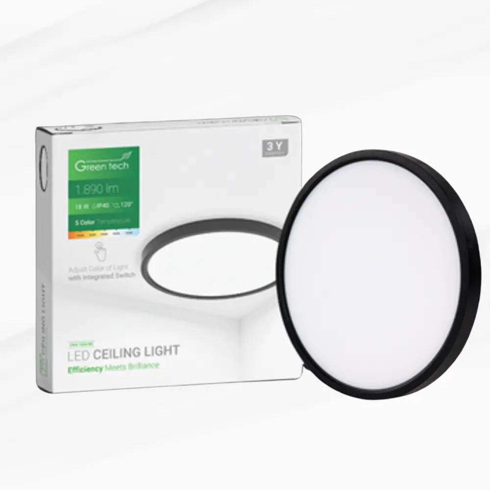 LED plafonjera Green Tech CNX serija 18W, 5CCT, IP40, crna