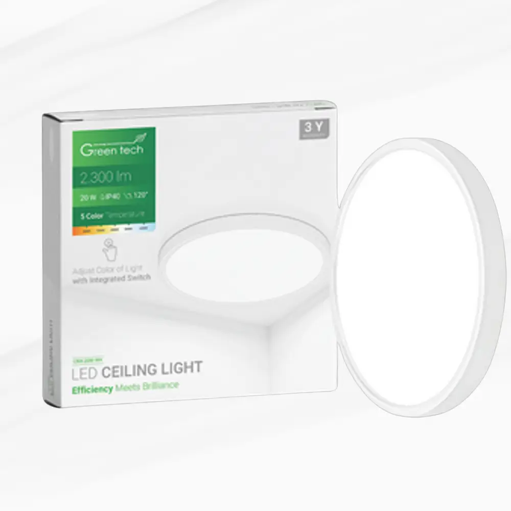LED plafonjera Green Tech CNX serija 20W, 5CCT, IP40, fi30 cm, bijela