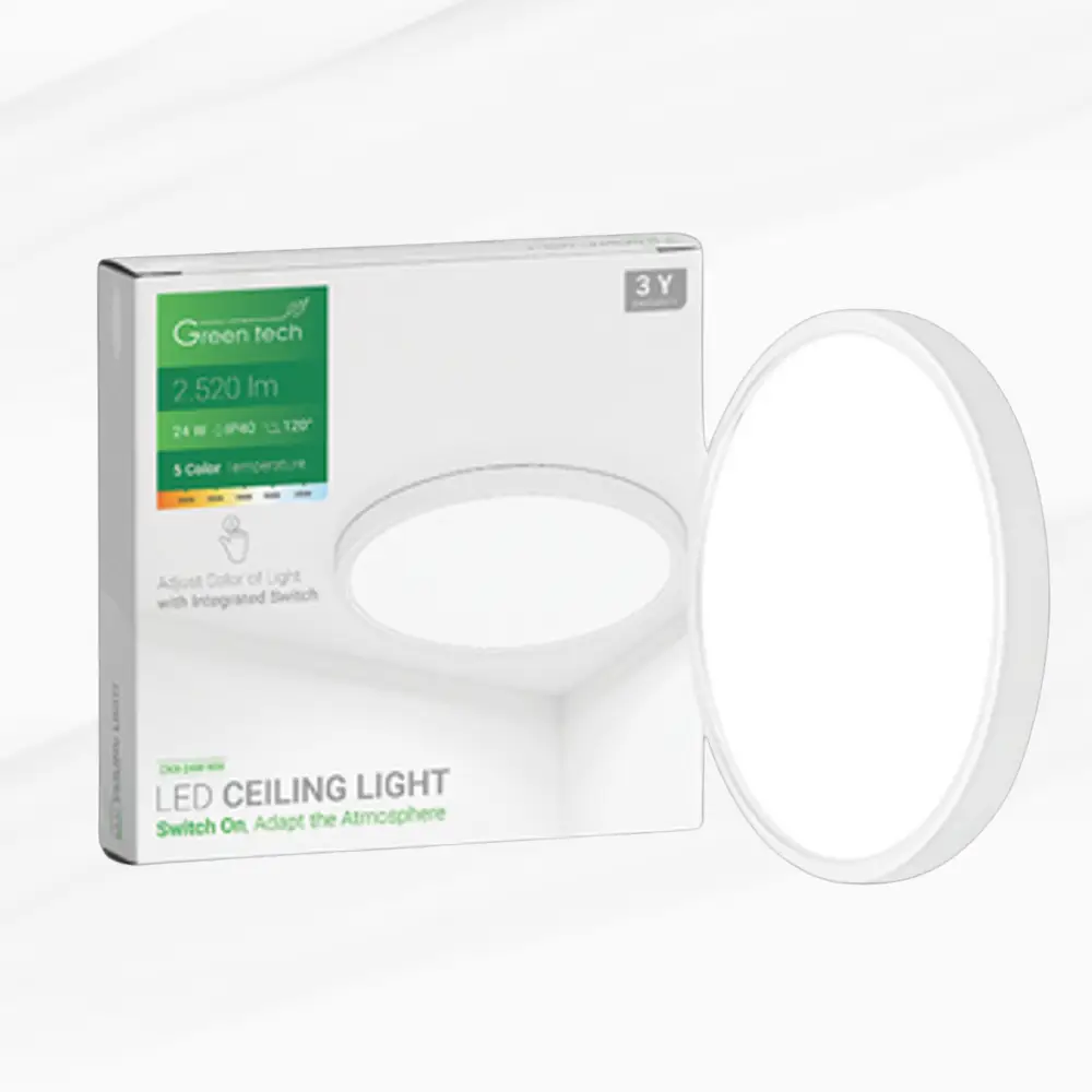 LED plafonjera Green Tech 24W, 5 CCT 3000K-3500K-4000K-5000K-6500K, fi40 cm, bijela