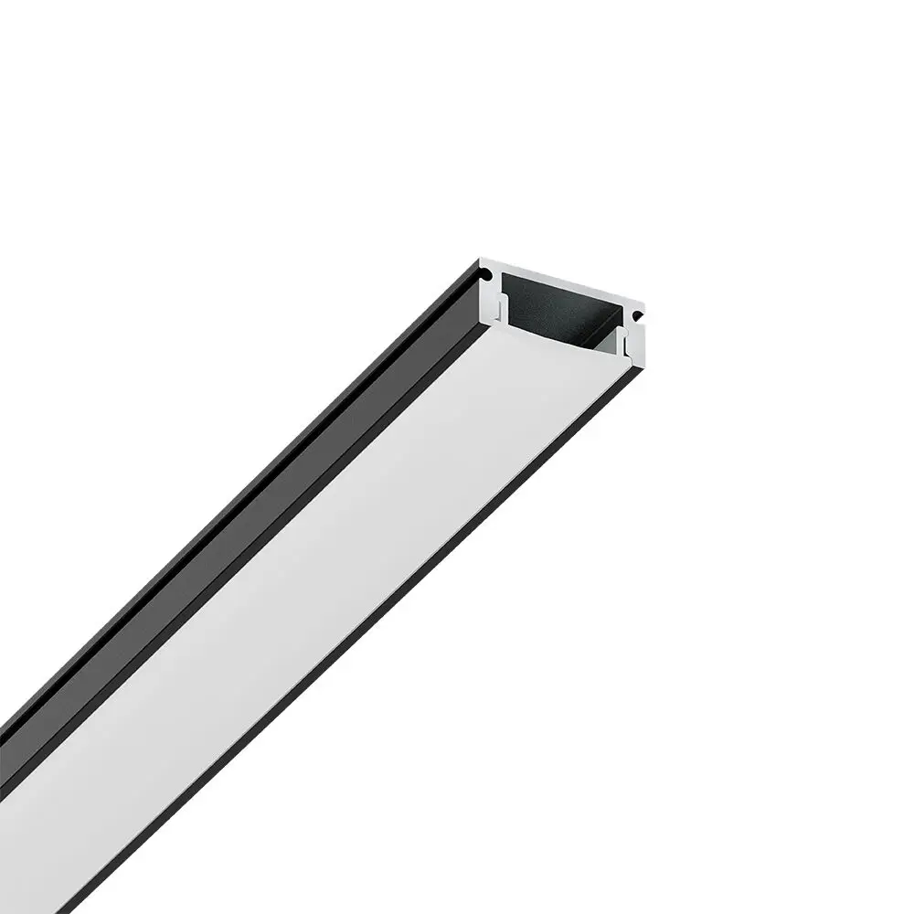 AL profil nadgradni za LED trake crni sa mliječnim pokrovom 17x13x7mm